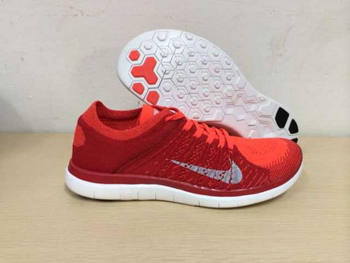 Nike Free Flyknit 4.0 Mens Shoes Red White Coupon